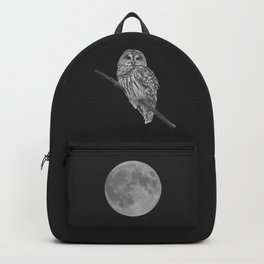 Owl, See the Moon (bw) Backpack