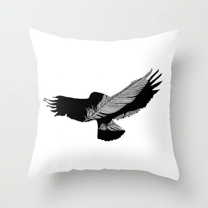 Featherbird Throw Pillow
