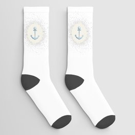 Anchor and White Circle  Socks