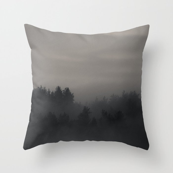 Misty Forest Throw Pillow