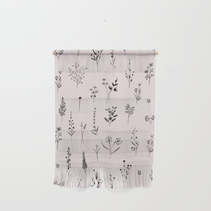 Wildflowers - baby Pink light Wall Hanging