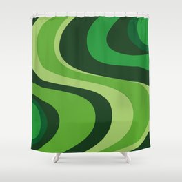 70’s Green Vibe Shower Curtain