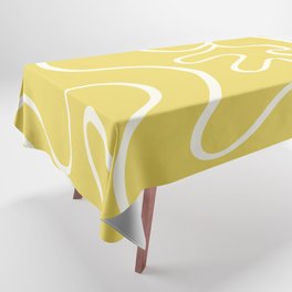 Minimalist line yellow flower Tablecloth
