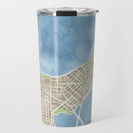 City Map Madison Wisconsin watercolor  Travel Mug
