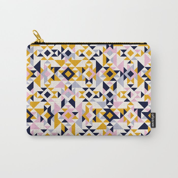 Modern Geometric Abstract Aztec Motif Inspired Carry-All Pouch