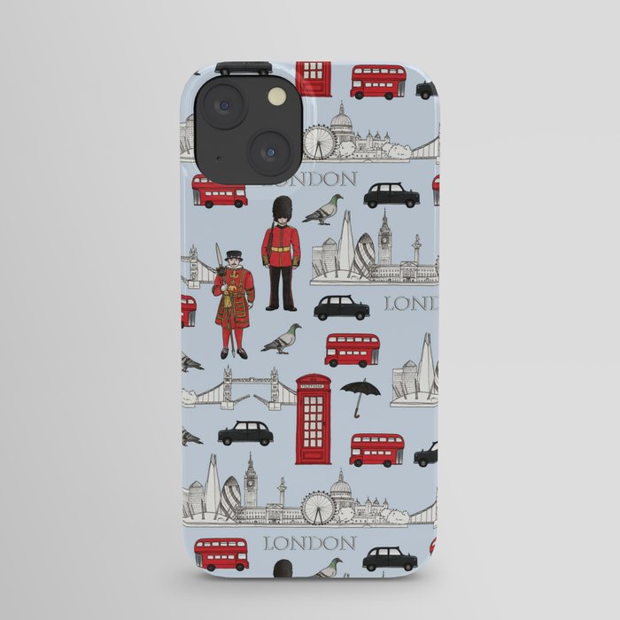 London Skyline and Icons iPhone Case