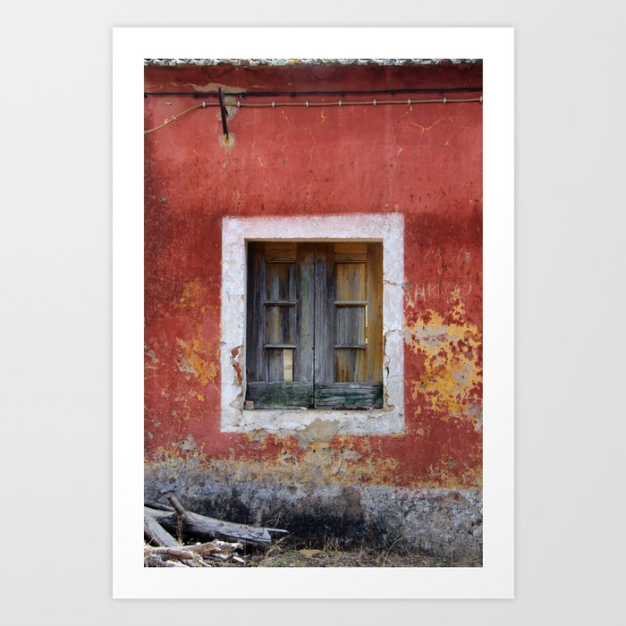 Window and facade of abandoned house in the Algarve Portugal Art Print
