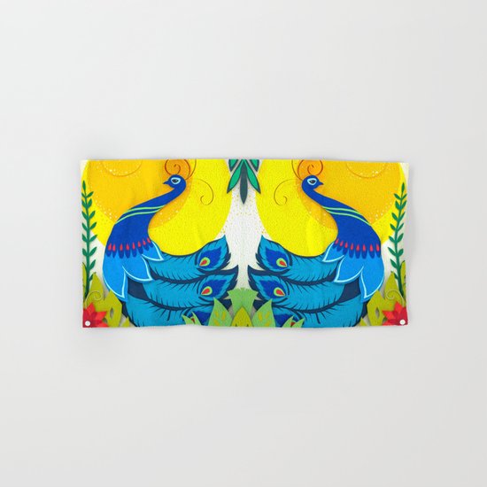 Peacock Paper Art Hand & Bath Towel