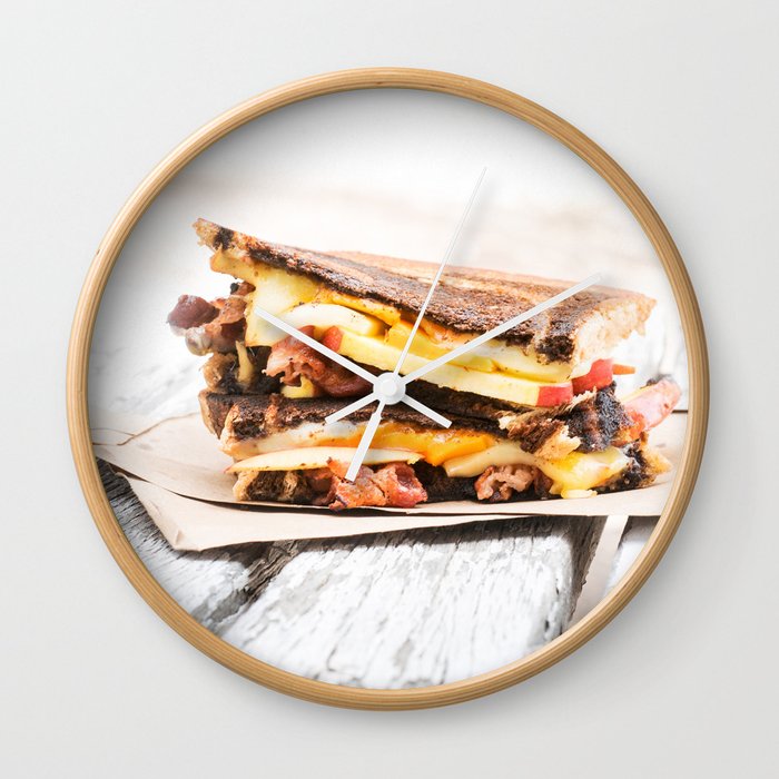 Grilled Cheese with Bacon Wall Clock