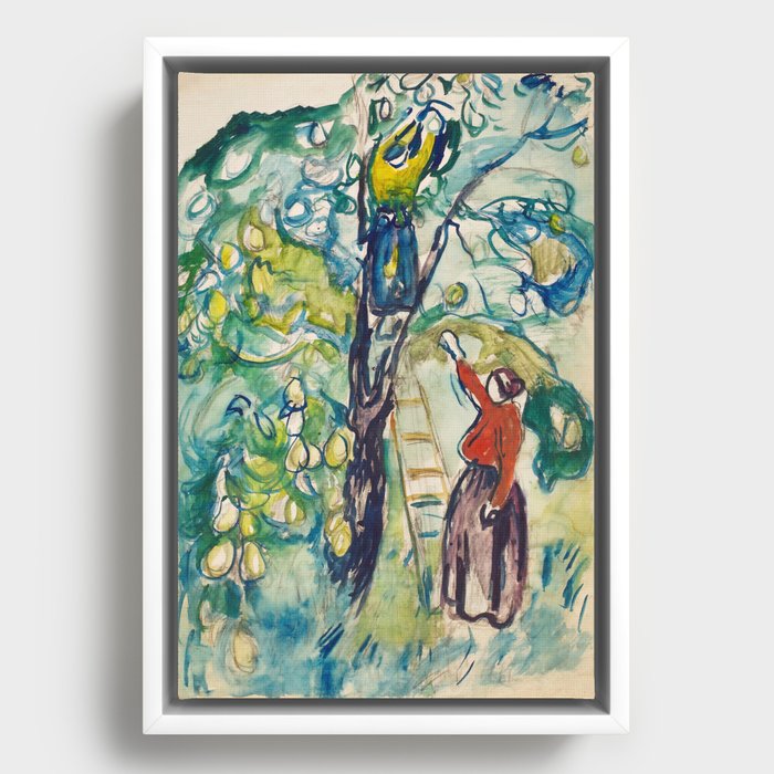 Edvard Munch - Woman Picking Fruit (Kvinner høster frukt) Framed Canvas