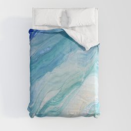 Calm Seas: Acrylic Pour Painting Comforter