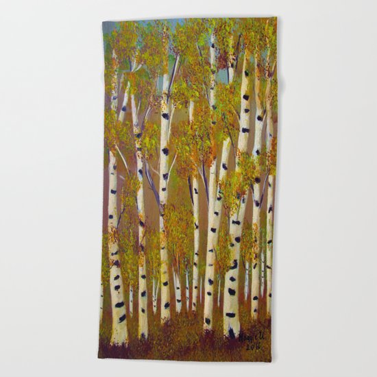 Birch trees-3 Beach Towel