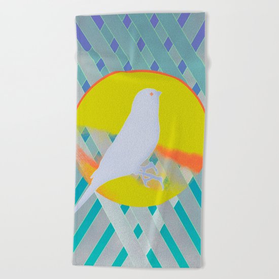 Bluebird waits summer Beach Towel