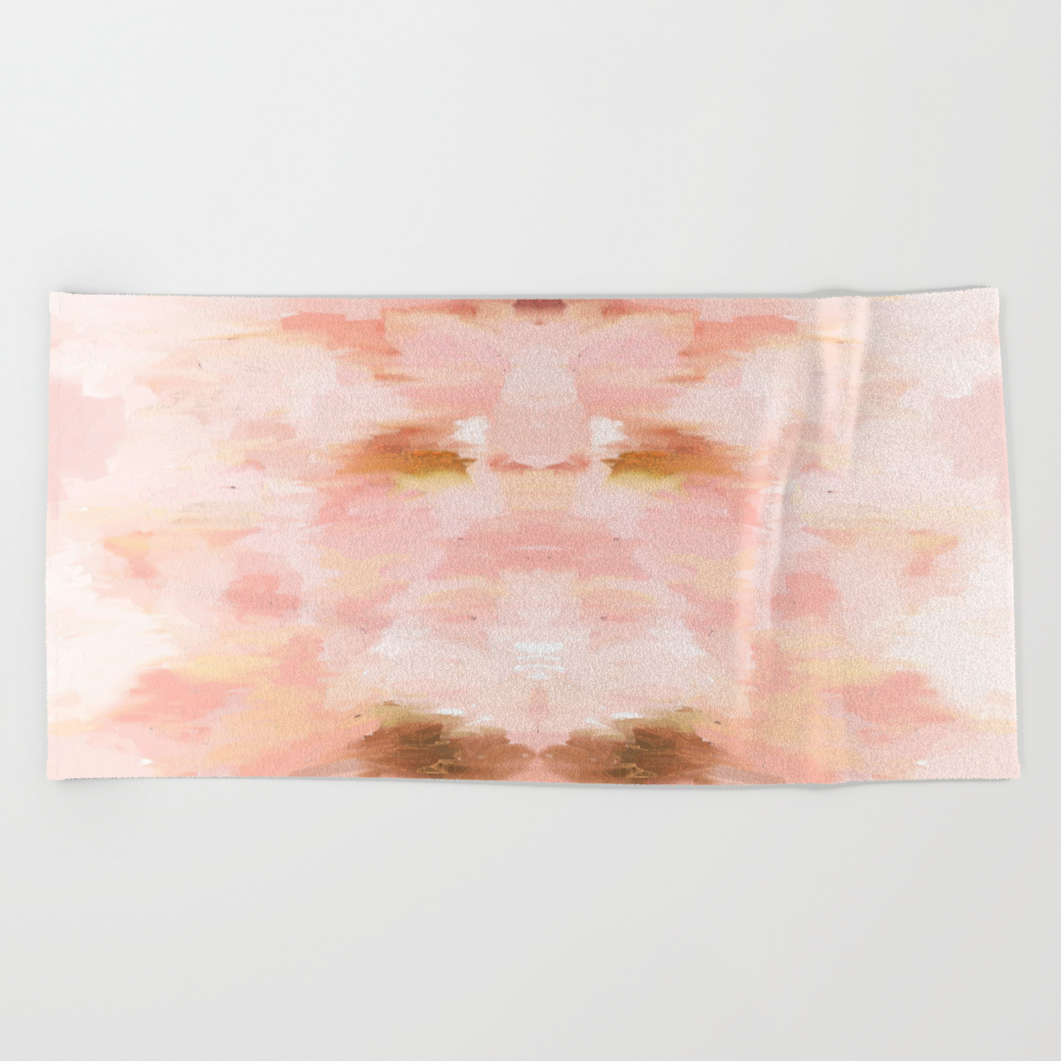 Abstract Minimal Peach Millennial Pink White And Gold Painting