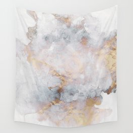 Liquid Ink Grey And Gold Texture  Wall Tapestry