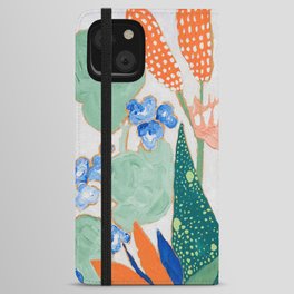 Proteas and Birds of Paradise Painting iPhone Wallet Case