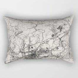 Okayama - Japan - Black and White City Map Rectangular Pillow