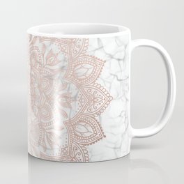 Boho Mandala - Rosegold on Marble Coffee Mug