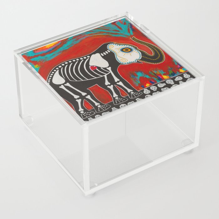 Day of the Dead Elephant Acrylic Box