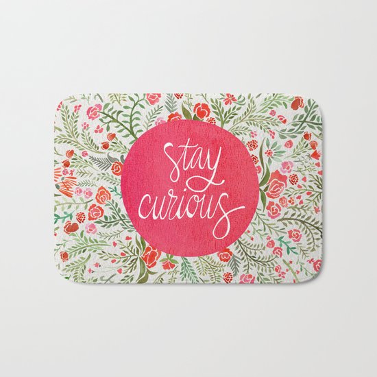Stay Curious – Pink & Green Bath Mat