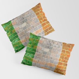 Ireland flag on a brick wall Pillow Sham