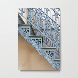 Savannah Blue Staircase Metal Print | Travel, Color, Turquoise, Photo, Savannah, Wroughtiron, Southernart, Orange, Peace, Digital 