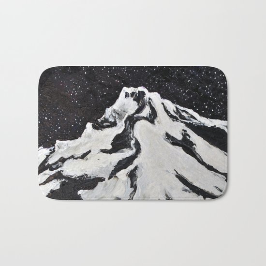 Mount Hood and Stars Bath Mat