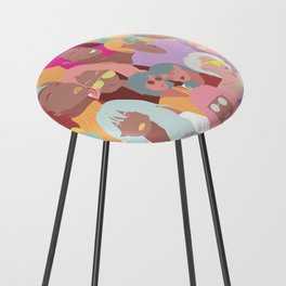 Female diverse trendy faces  Counter Stool