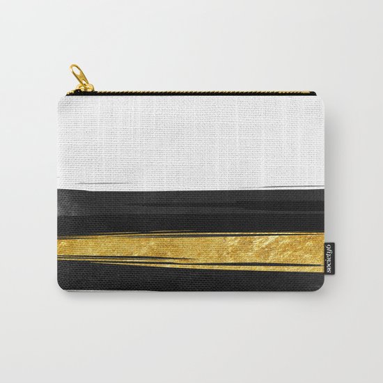 Gold and Black Stripes Carry-All Pouch