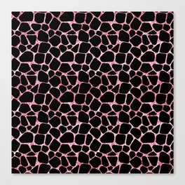 Black Pink Giraffe Skin Print Canvas Print