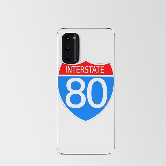 80 Interstate Red & Blue - Classic Vintage Retro American Highway Sign Android Card Case