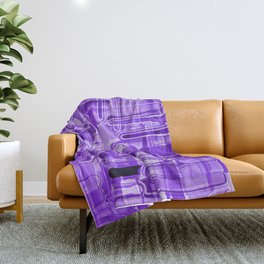 Modern Abstract Digital Paint Strokes in Grape Purple Throw Blanket