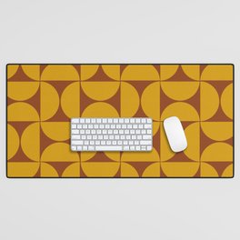 Mustard and burnt Mid century Modern Desk Mat