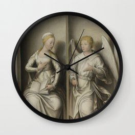 Jehan Bellegambe - Annunciation Wall Clock | Wallart, Old, Illustration, Poster, Artprint, Painting, Vintage, Decor 