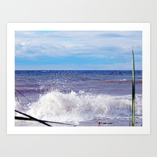 Wave Crashing onto the Beach Art Print