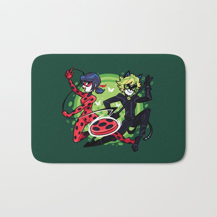 Miraculous Ladybug And Cat Noir Bath Mat By Zoestanleyarts Society6