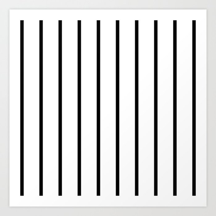 Vertical Lines (Black & White Pattern) Art Print by ...