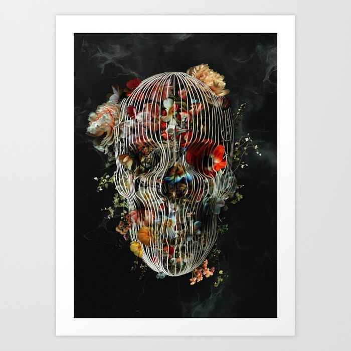 Society6 ケース Vintage Skull by Ali GULEC Cave Skull Art Print by Ali GULEC | Society6