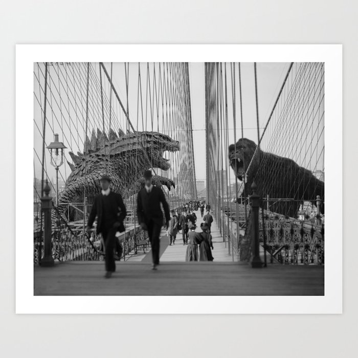 Old Time Godzilla vs. King Kong Kunstdrucke Old Time Godzilla vs. King Kong Kunstdrucke