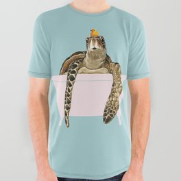 Sea Turtle in Bathtub All Over Graphic Tee