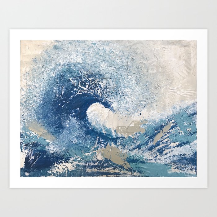 The Great Wave Abstract Ocean Art Print By Brushedinbold Society6