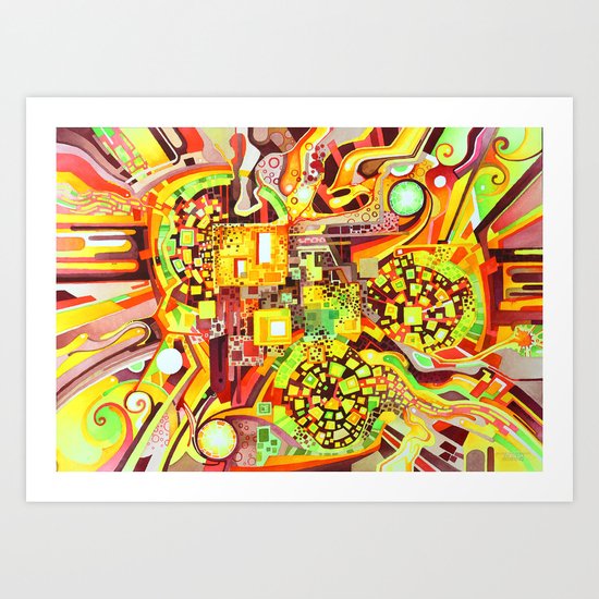 Distortion Sympathy - Watercolor Painting & Timelapse Art Print