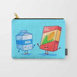 Milk and Corn (Best friends. Character set.) Carry-All Pouch | Cartoon, Concept, Food, Cereal, Friends, Milk, Character, Forever, Digital, Cute 