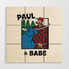 Paul Bunyan and Babe the Blue Ox Wood Wall Art