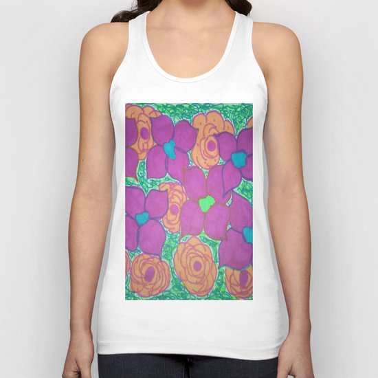 Bold Summer Flowers Unisex Tank Top