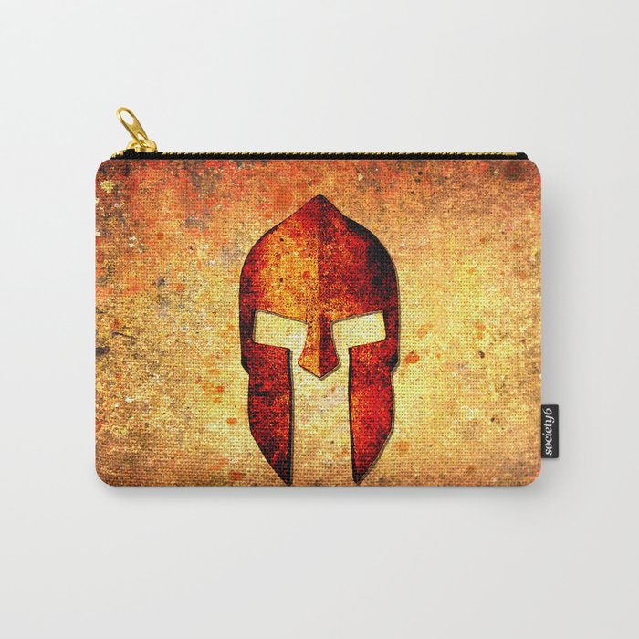 Spartan Helmet On Rust Background - Molon Labe Carry-All Pouch