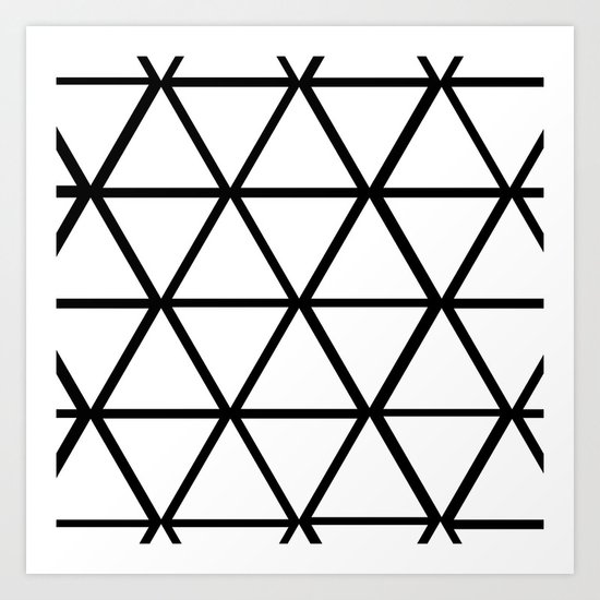 WHITE & BLACK TRIANGLES Art Print