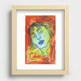 Portrait of a Woman (in Acrylic and Marker) Recessed Framed Print