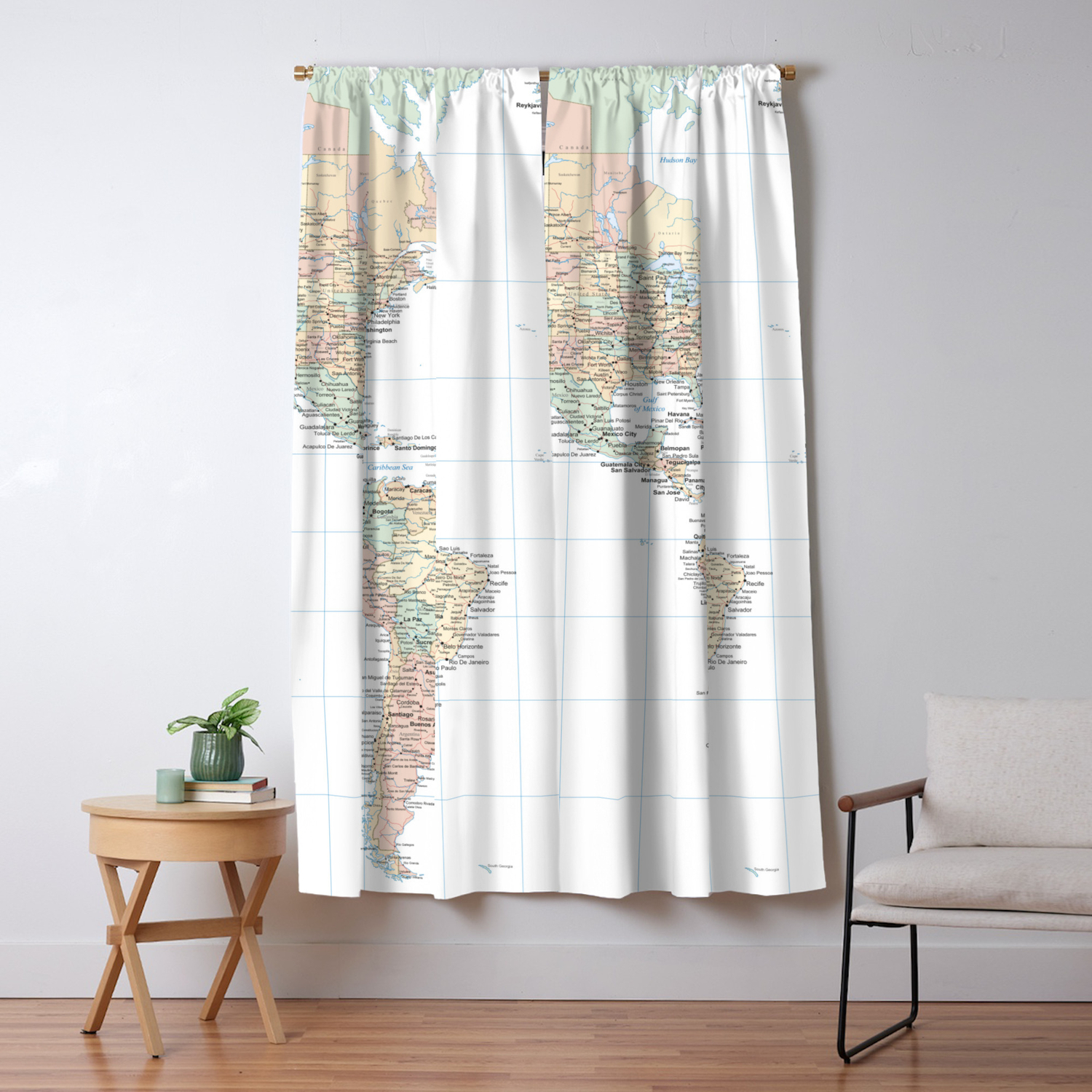 Clear World Map Blackout Curtain By Artprink Society6