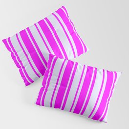 [ Thumbnail: Fuchsia & Lavender Colored Pattern of Stripes Pillow Sham ]